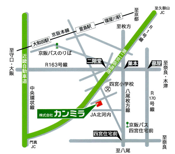 株式会社カンミラ地図